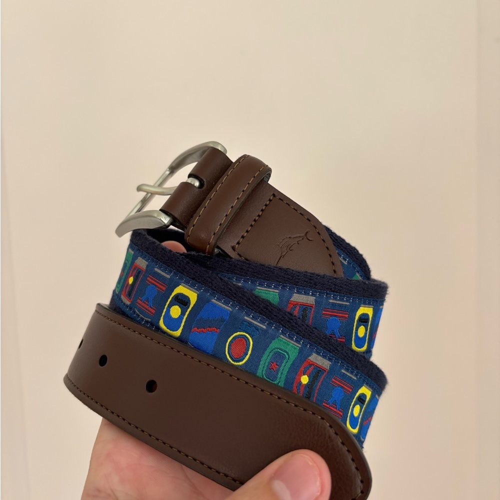 Tommy Bahama Blue and Brown Men's Belt size 34-36 men’s